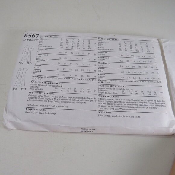 NEW LOOK 6567 Clothing Pattern Dress size 6-16 UNCUT - Picture 4 of 9